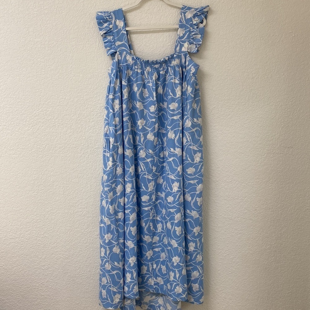 A New Day Linen Blend cutest Maxi Summer Dress size women’s -L - Picture 7 of 16
